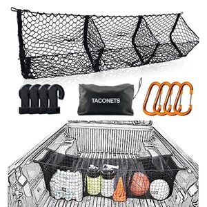 3~Pocket Cargo Net Tacoma Patented Design Premium Truck Bed Organizers & Storage